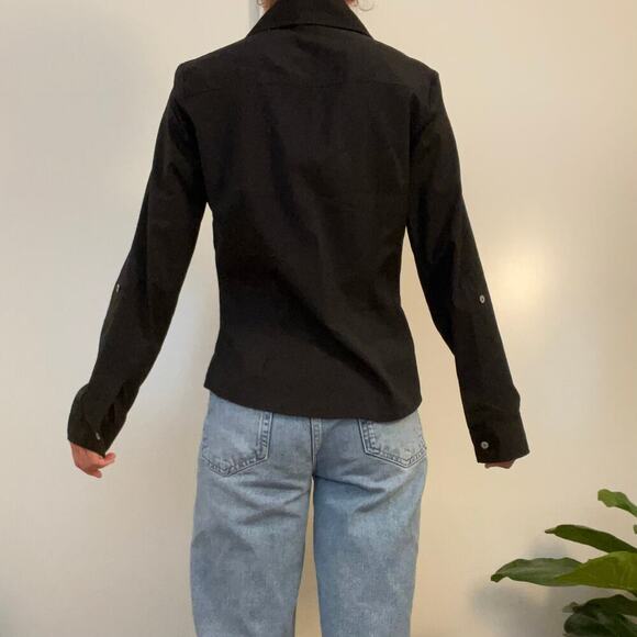 Vintage Black Button Up Blouse - Picture 3 of 8
